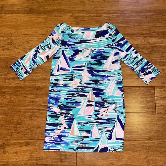 Lilly Pulitzer Mini Sophie Dress size Medium & Large in Multi Pier Pressure EUC - Picture 2 of 7